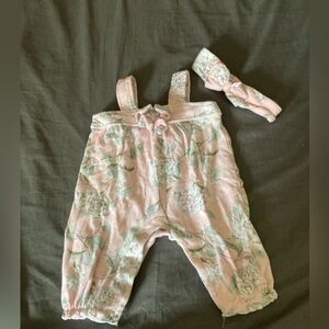 Laura Ashley Overalls and Matching Headband